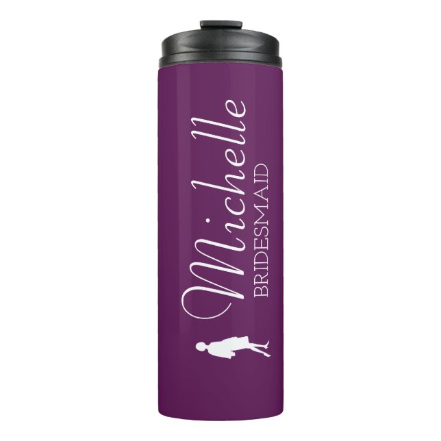 Blush Pink Personalised Bridesmaid  Thermal Tumbler (Front)