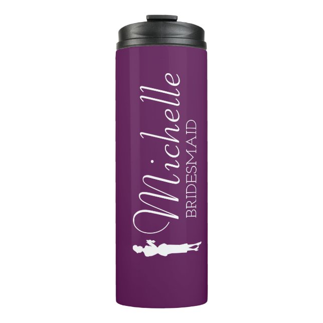 Blush Pink Personalised Bridesmaid Thermal Tumbler (Front)
