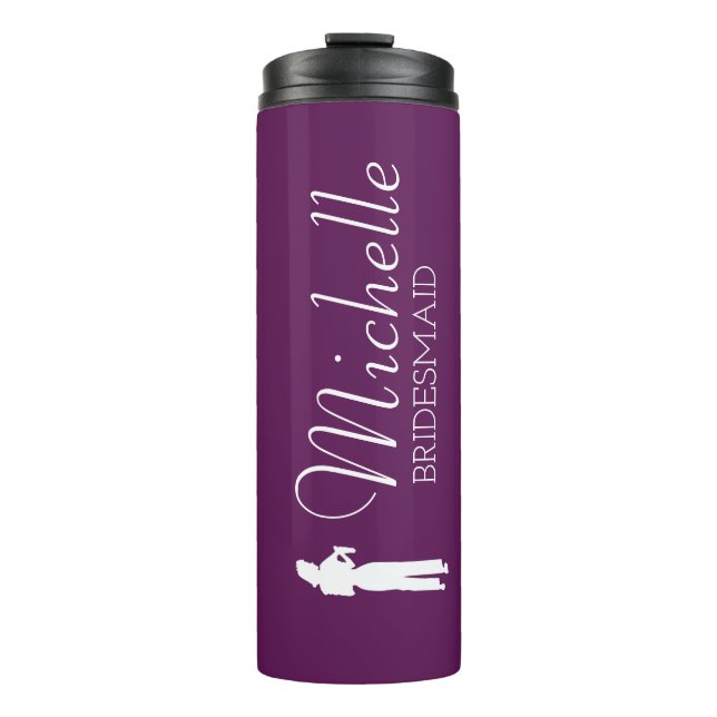 Blush Pink Personalised Bridesmaid Thermal Tumbler (Front)