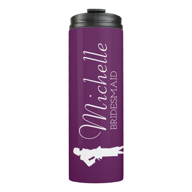 Blush Pink Personalised Bridesmaid Thermal Tumbler (Front)