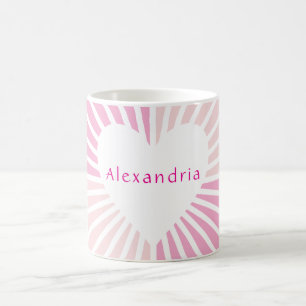 Blush pink personalised heart coffee mug