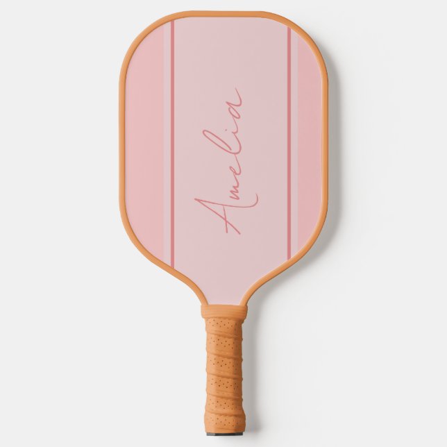 Blush Pink Personalised Minimal Pickleball Paddle (Front)