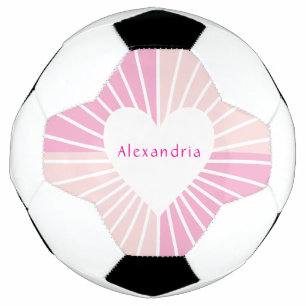 Blush pink personalised name heart football