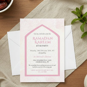 Blush Pink Personalized Ramadan Kareem Iftar  Invitation
