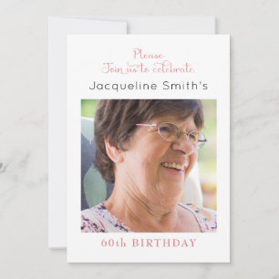 Blush Pink Photo Birthday Invitation