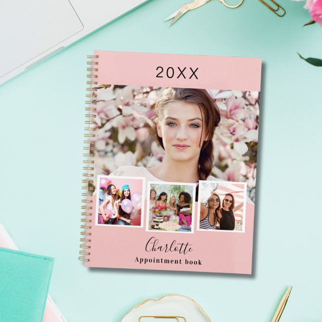 Blush pink photo collage appointments 2026 planner (Creator Uploaded)