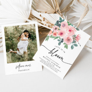 Blush Pink Photo Love Is In Bloom Bridal Shower Invitation