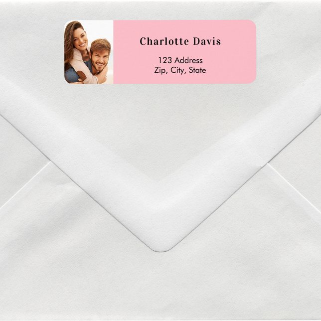 Blush pink photo wedding return address  (Creator Uploaded)