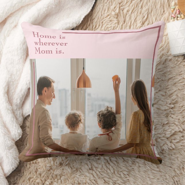 Blush Pink Pillow with Custom Frame & Text (Blanket)
