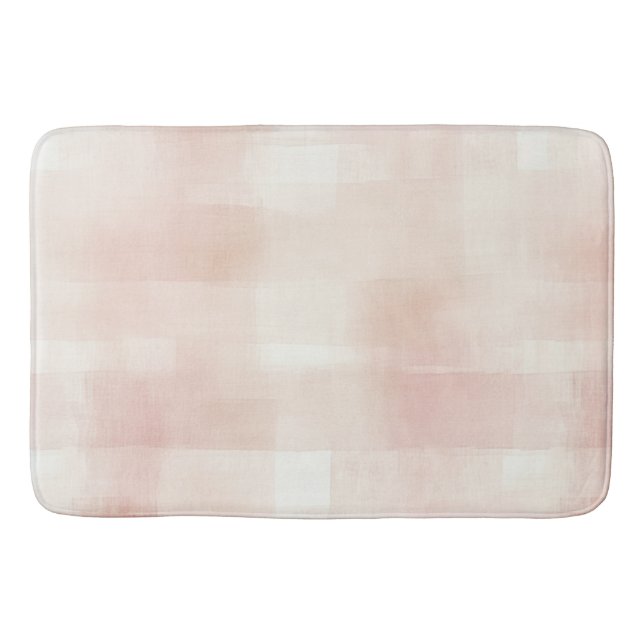 Blush Pink Plaid Stripes   Bath Mat (Front)
