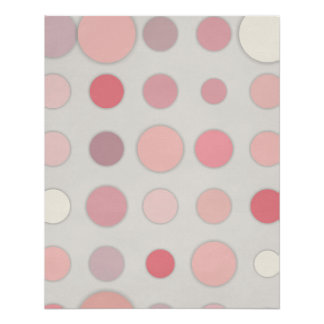 Blush Pink Polka Dot Abstract on Soft Gray Poster