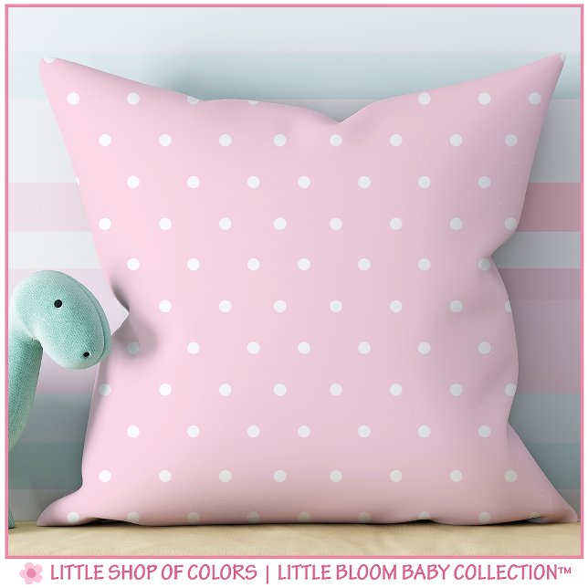 Blush Pink Polka Dot Baby Girl Nursery Cushion (Creator Uploaded)