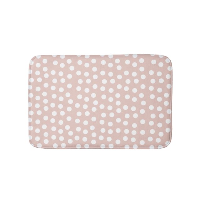 Blush pink Polka dot Bath Mat (Front)