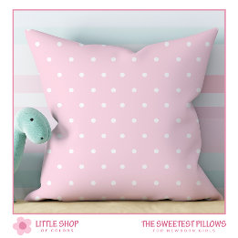 Blush Pink Polka Dot Pattern Nursery Cushion