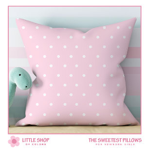 Blush Pink Polka Dot Pattern Nursery Cushion