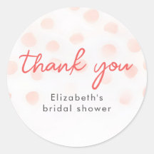 Blush Pink Polka Dots Minimalist Cute Thank You