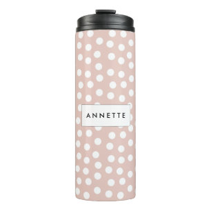 Blush pink polka dots thermal tumbler