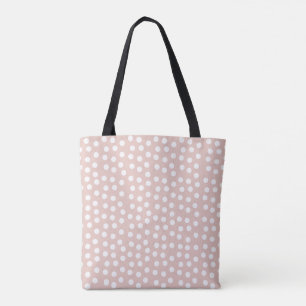 Blush pink polka dots tote bag