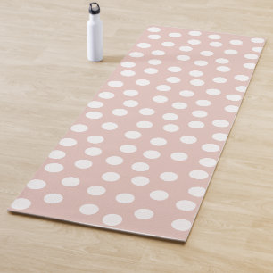 Blush pink polka dots yoga mat