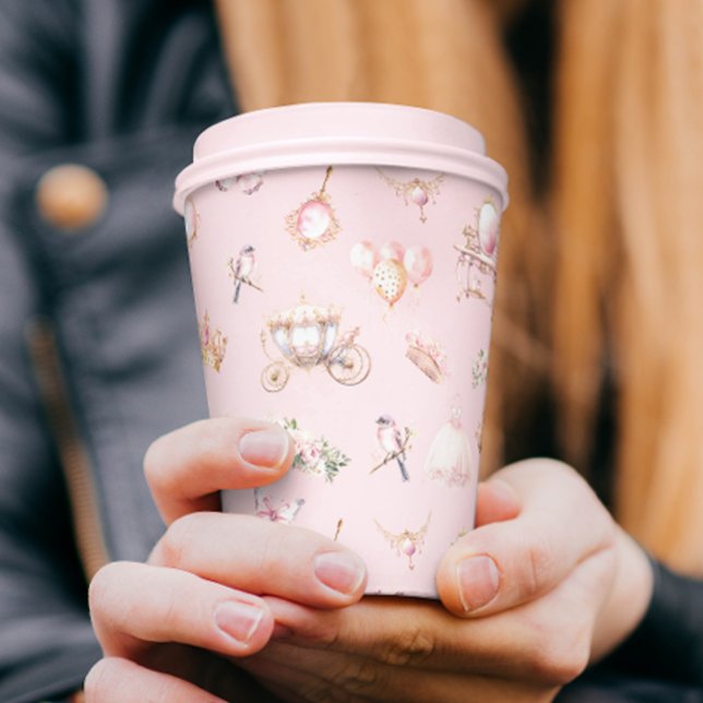 Blush Pink Princess Fairytale Birthday Party Paper Cups (Creator Uploaded)