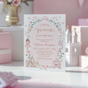 Blush Pink Princess Fairytale Girl Baby Shower Invitation