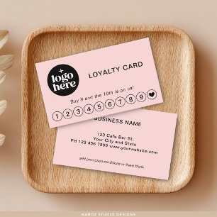 Blush Pink Professional Logo Reward Loyalty Card