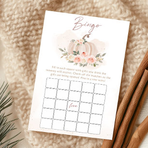Blush Pink Pumpkin Baby Shower Bingo Game
