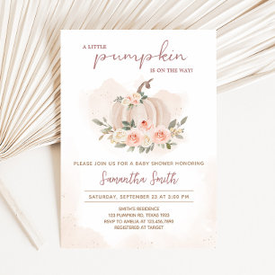 Blush Pink Pumpkin Baby Shower Invitation