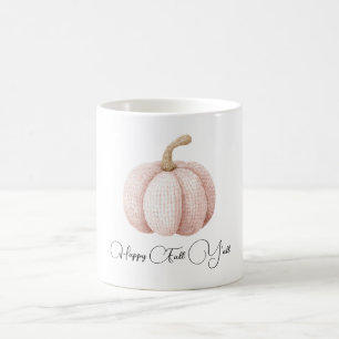 Blush Pink Pumpkin Happy Fall Y'all Coffee Mug