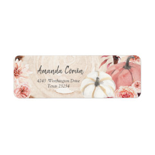 Blush Pink Pumpkin Return Address Label