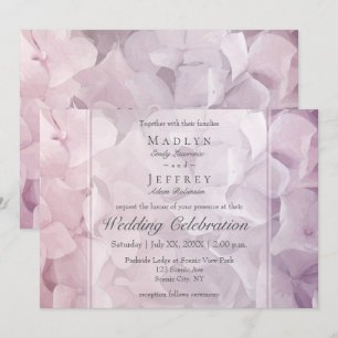 Blush Pink Purple Hydrangea Garden Wedding Invitation