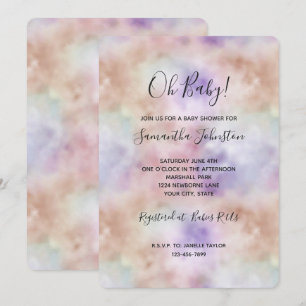 Blush Pink Purple Tie dye Invitation