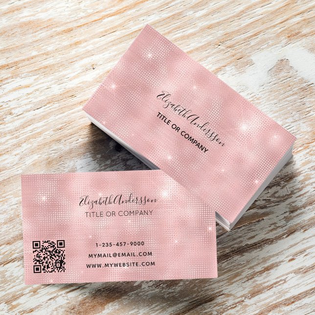 Blush pink qr code business card (Creator Uploaded)