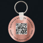 Blush Pink QR Code Modern Business  Key Ring<br><div class="desc">The Blush Pink QR Code Modern Business Keychain offers a chic and practical way to promote your brand or business. Featuring a customisable QR code, it allows clients or customers to quickly scan and access your website, social media profiles, or contact details. The soft blush pink background adds an elegant...</div>