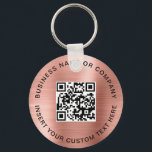 Blush Pink QR Code Modern Business  Key Ring<br><div class="desc">The Blush Pink QR Code Modern Business Keychain offers a chic and practical way to promote your brand or business. Featuring a customisable QR code, it allows clients or customers to quickly scan and access your website, social media profiles, or contact details. The soft blush pink background adds an elegant...</div>