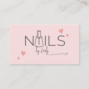 Blush Pink QR CODE Nail Salon  Business Card