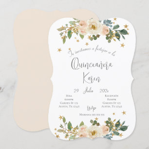 Blush Pink Quinceanera invitation