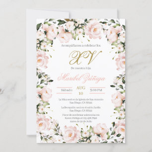 Blush Pink Quinceanera invitation