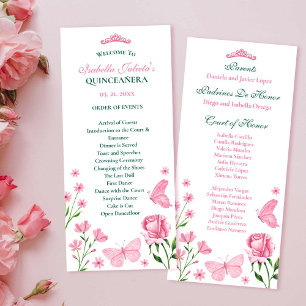 Blush Pink Quinceañera Order of Events Program
