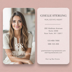 Blush Pink Real Estate Photo Business Card
