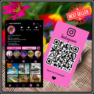Blush Pink Realtor Instagram QR Real Estate Business Card