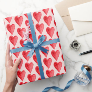 Blush Pink Red Roses Floral Wrapping Paper
