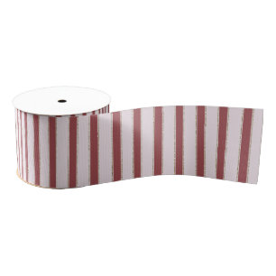 Blush Pink Red Stripes Christmas Grosgrain Ribbon
