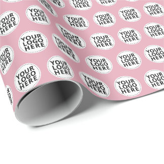 Blush Pink Repeating Business Logo Wrapping Paper