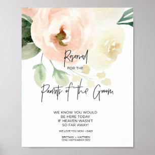 Blush Pink Reserved Parents of Groom Loving Memory Poster