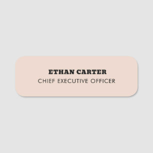 Blush Pink Retro Minimal Feminine Identity Name Tag
