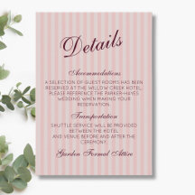 Blush Pink Retro Stripes Burgundy Wine Details