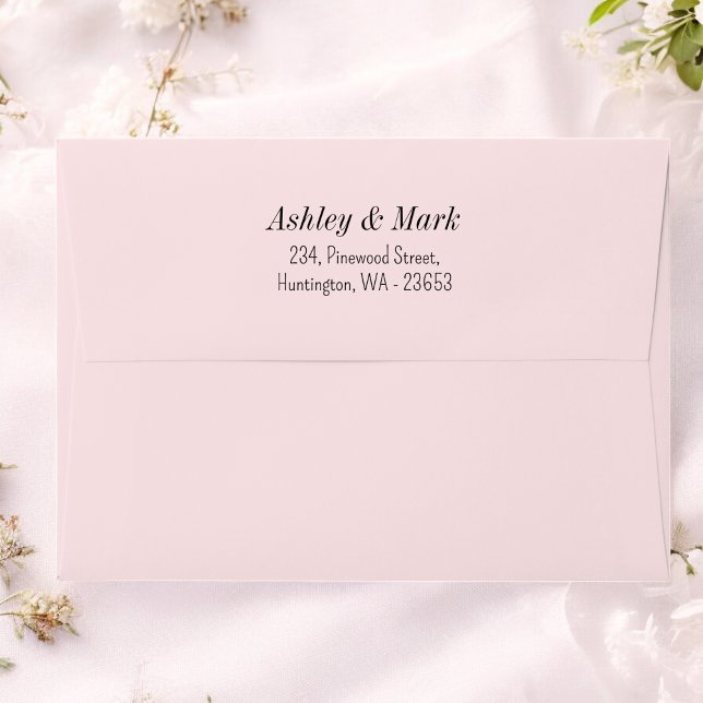 Blush Pink Return Address Wedding  Envelope (Creator Uploaded)