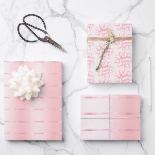 Blush Pink Ribbon Bow Bridal Shower Wrapping Paper Sheet