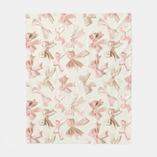 Blush Pink Ribbon Pattern Blanket | Soft Feminine 